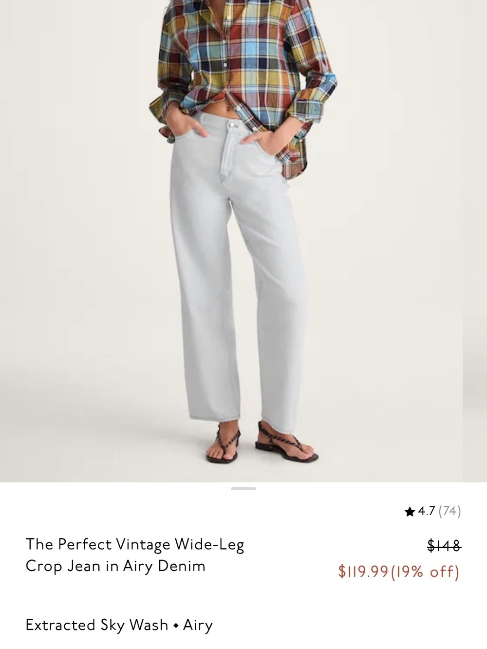 Madewell Airy Wide-Leg Crop Jeans in Light Blue